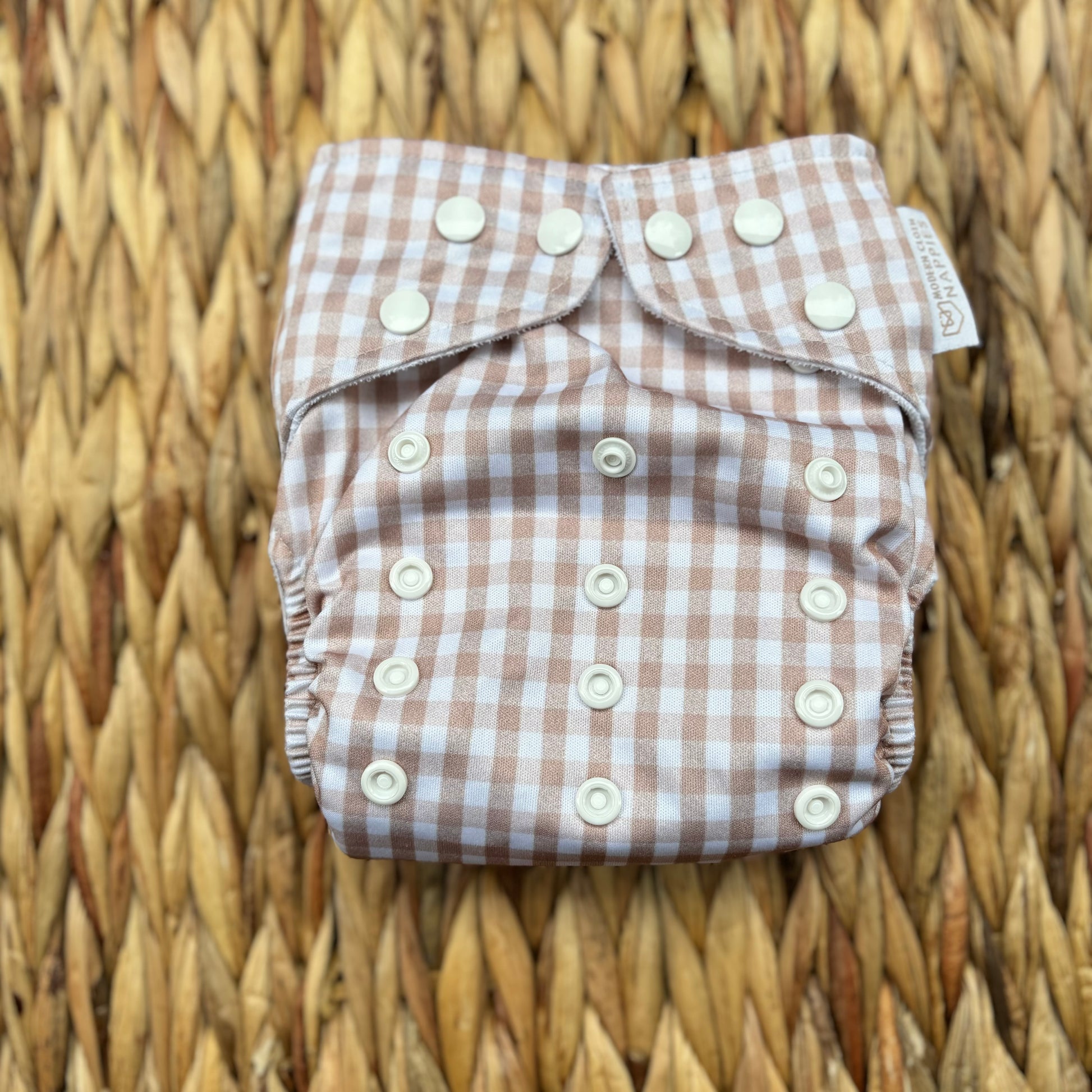 Modern Cloth Nappies Pearl Pocket All in One Nappy-All In One Nappy-Modern Cloth Nappies-Gingham-The Nappy Market