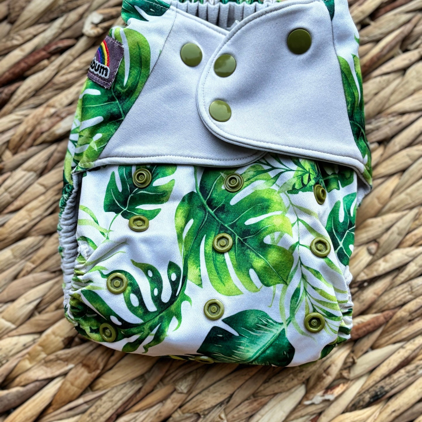 Little Lovebum Popper Pocket Nappy (Hemp & Bamboo Insert)-Pocket Nappy-Little Love Bum-Evergreen-The Nappy Market