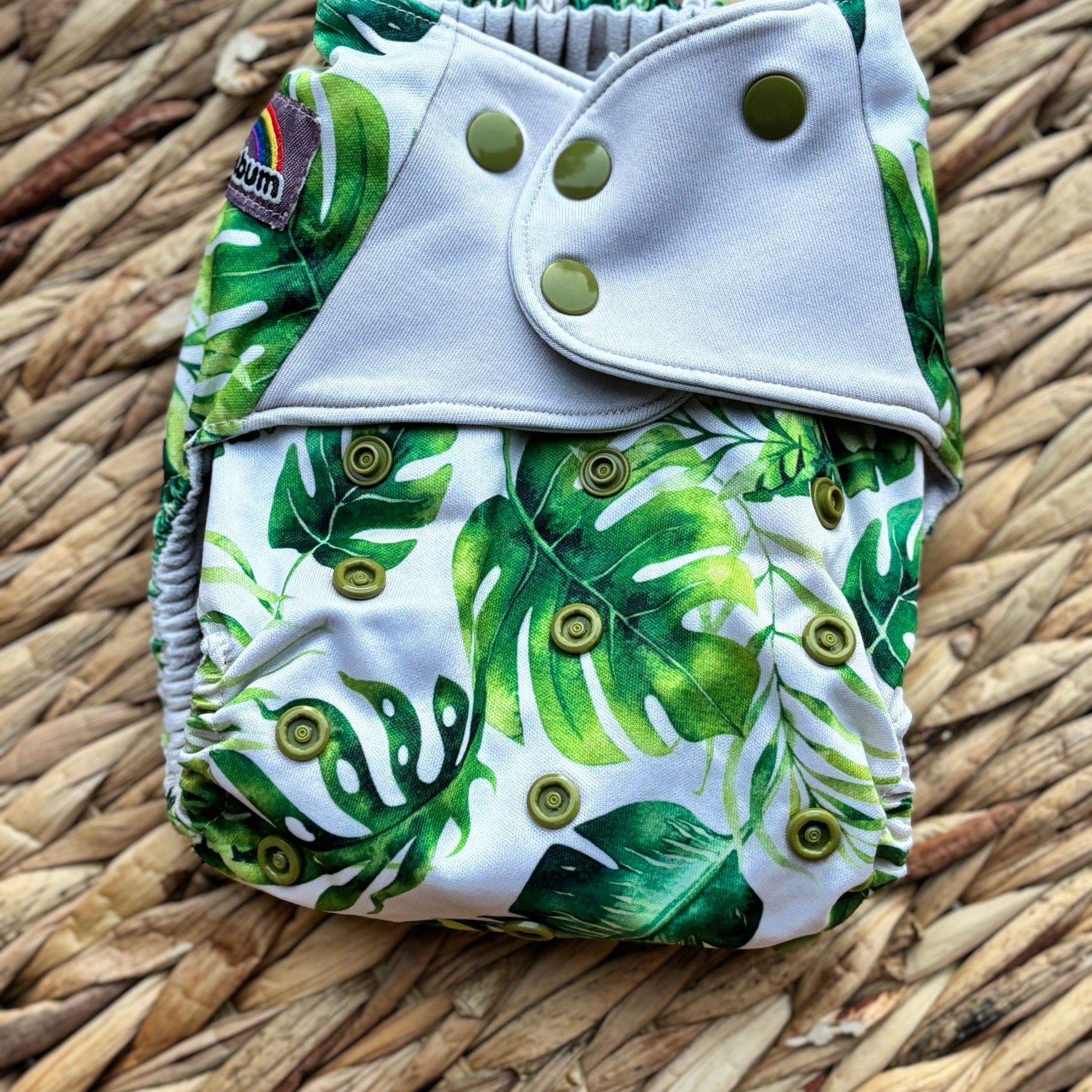 Little Lovebum Popper Pocket Nappy (Hemp & Bamboo Insert)-Pocket Nappy-Little Love Bum-Evergreen-The Nappy Market