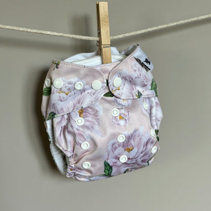 Designer Bums Snap in Pocket Nappy-Snap in with Pocket-Designer Bums-Peony-The Nappy Market