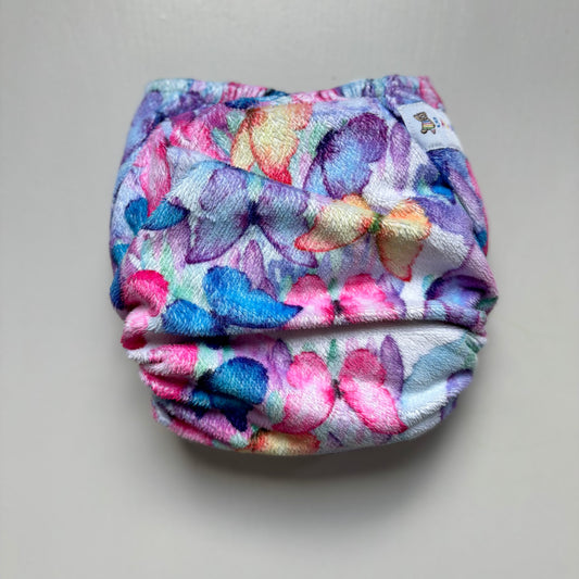 Baby Bare All in One Nappy-All In One Nappy-Baby Bare-Butterfly Garden (Minky)-The Nappy Market