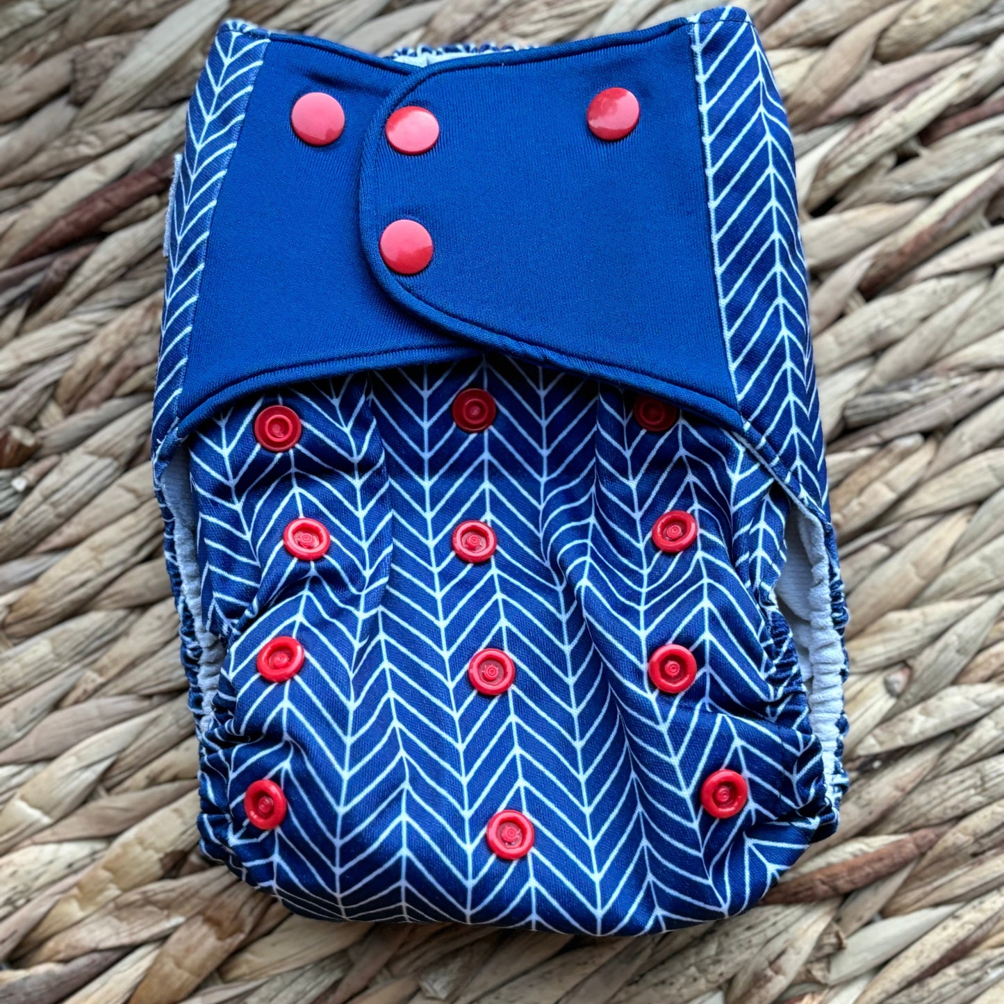 Little Lovebum Popper Pocket Nappy (Hemp & Bamboo Insert)-Pocket Nappy-Little Love Bum-Navy-The Nappy Market