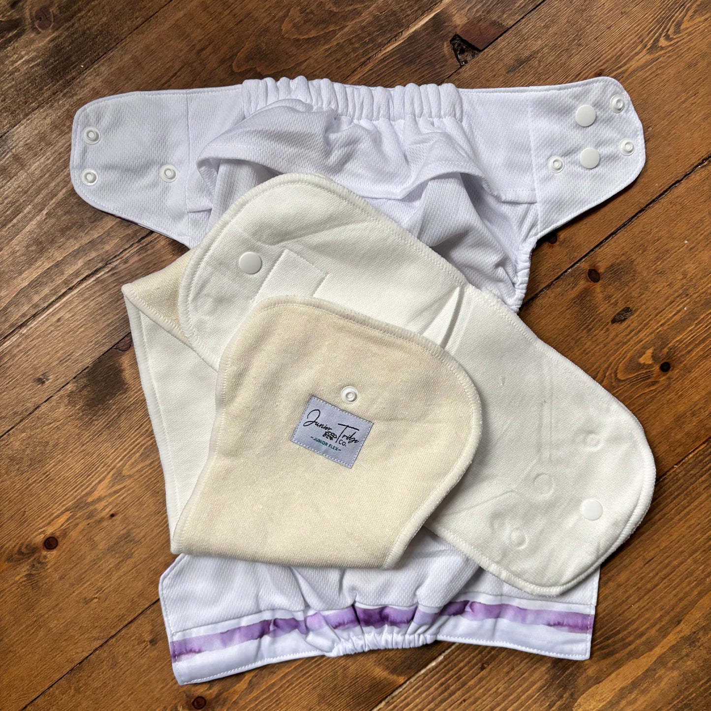 Junior Tribe Co Flex Snap in Pocket Cloth Nappy-Snap in with Pocket-Junior Tribe-Purple Frenchie-The Nappy Market