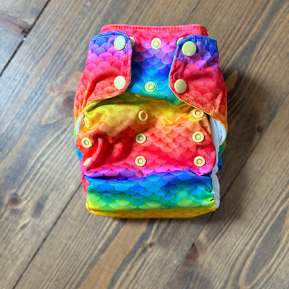 Smart Bottoms Organic All in One Cloth Nappy-All In One Nappy-Smart Bottoms-Rainbow Scale-The Nappy Market