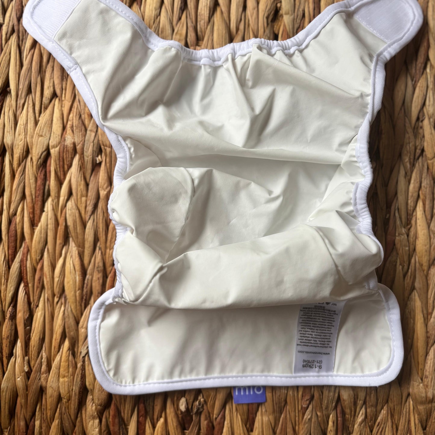 Bambino Mio Nappy Cover - White-Wrap-Bambio Mio-< 9kg-The Nappy Market