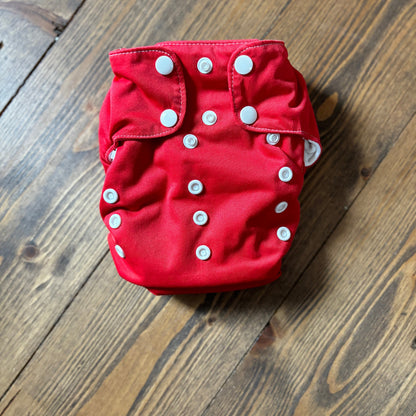 Smart Bottoms Organic All in One Cloth Nappy-All In One Nappy-Smart Bottoms-Red-The Nappy Market