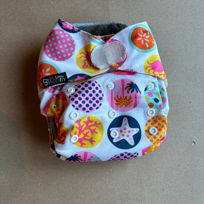 Littles & Bloomz Velcro Pocket Nappy-Pocket Nappy-Littles & Bloomz-Beach-The Nappy Market