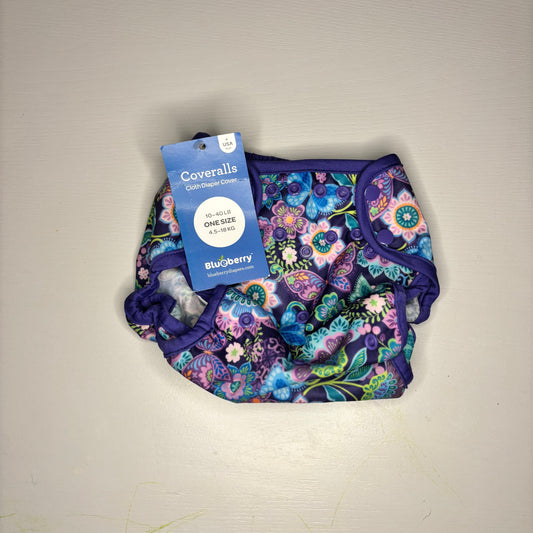 Blueberry One Size Coverall Wrap - BNWT-Wrap-Blueberry-Butterfly Garden-The Nappy Market