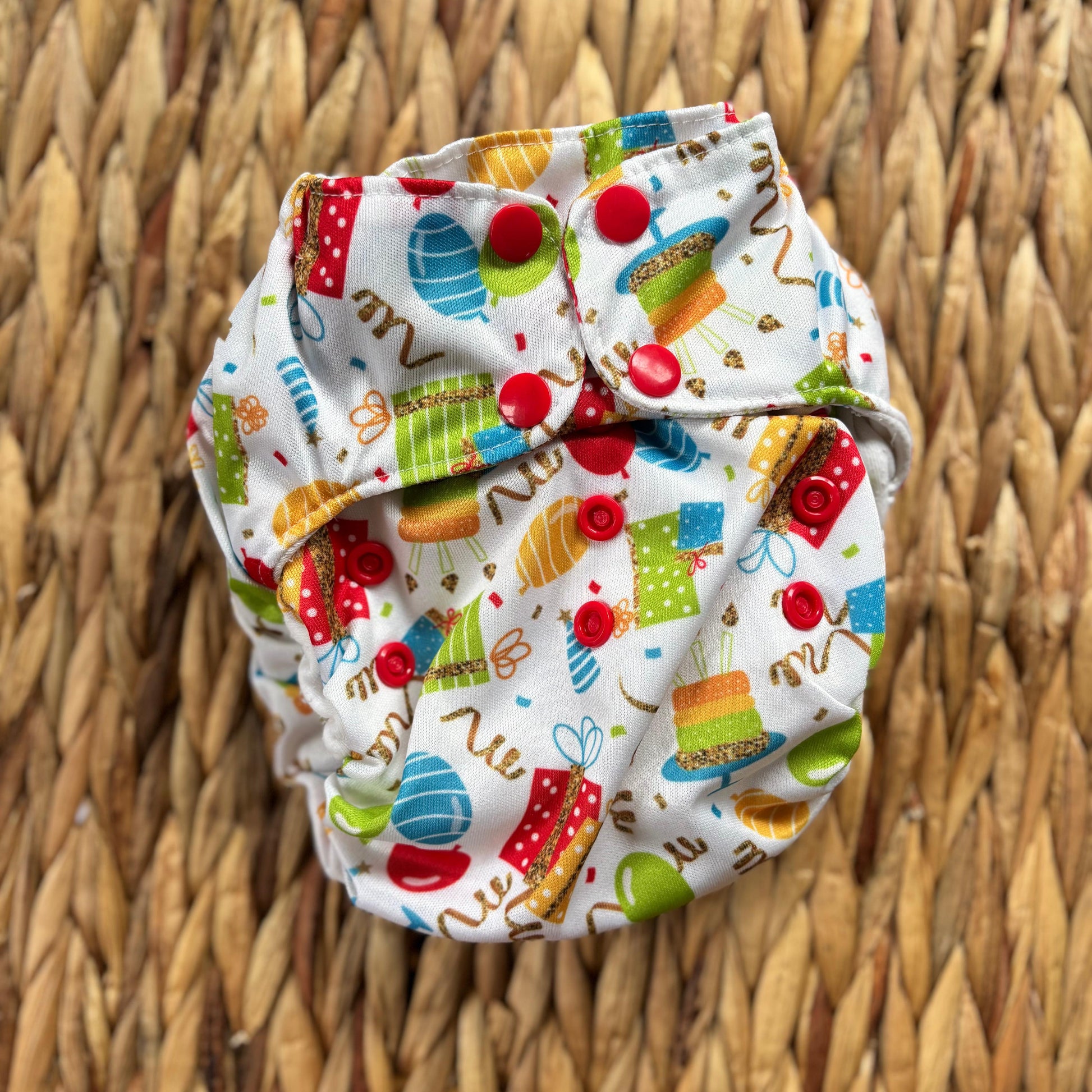 Smart Bottoms Organic All in One Cloth Nappy-All In One Nappy-Smart Bottoms-Happy Birthday-The Nappy Market