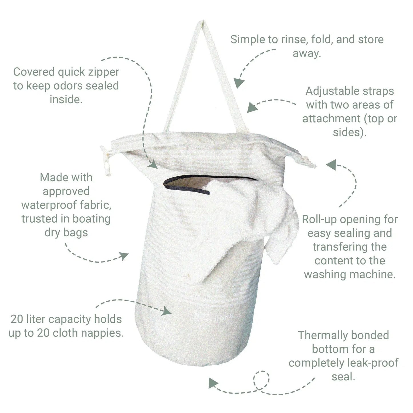 Little Lamb Revolutionary New Nappy Pail for Reusable Nappies - PREORDER OPEN-Wet Bag-Little Lamb-The Nappy Market