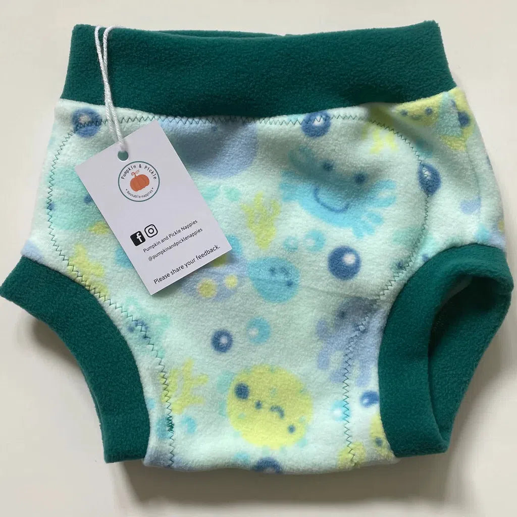 Pumpkin & Pickle Fleece Pull Up Nappy Cover-Nappy Cover-Pumpkin & Pickle-Small (0-4 months)-Under the Sea-The Nappy Market