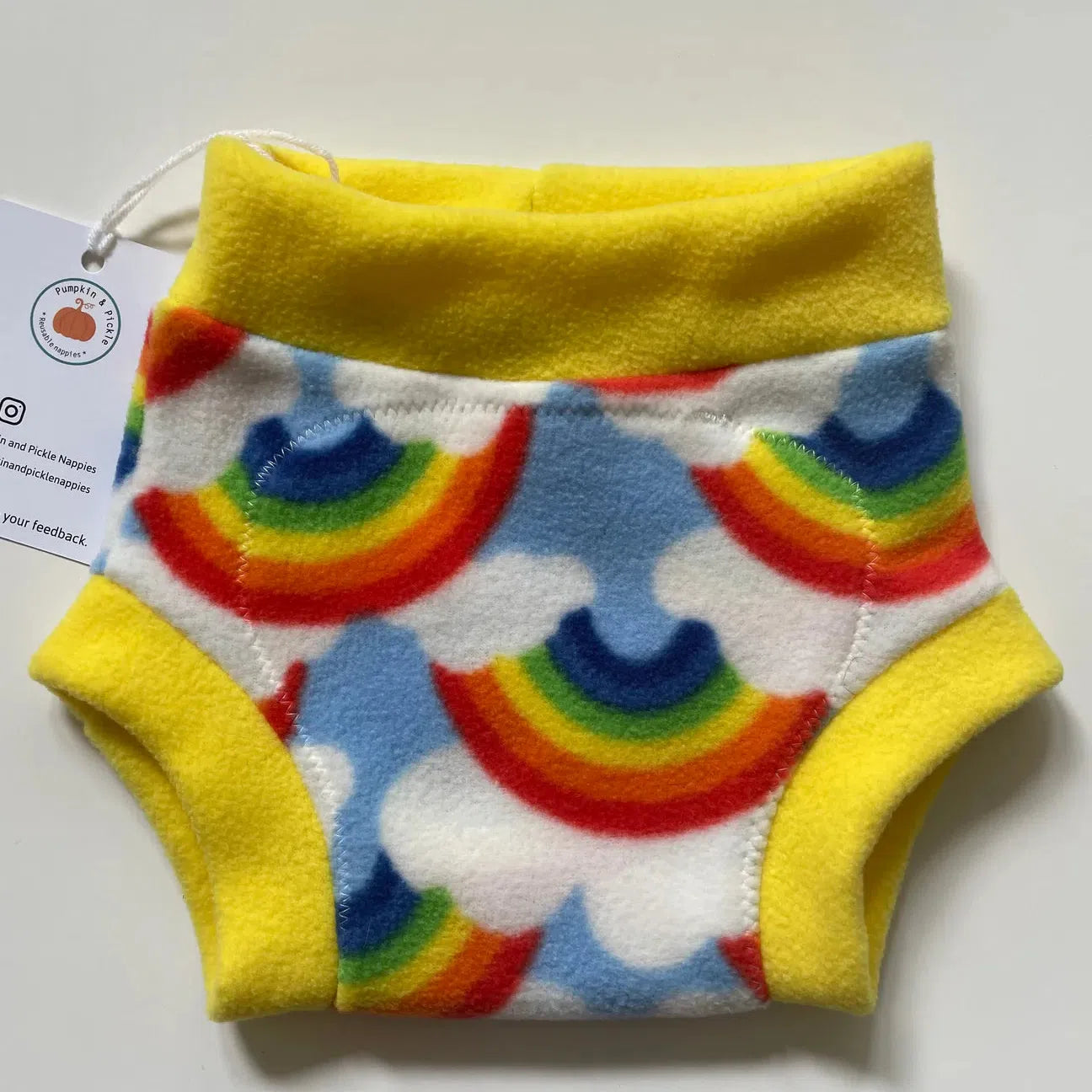 Pumpkin & Pickle Fleece Pull Up Nappy Cover-Nappy Cover-Pumpkin & Pickle-Small (0-4 months)-Rainbow-The Nappy Market