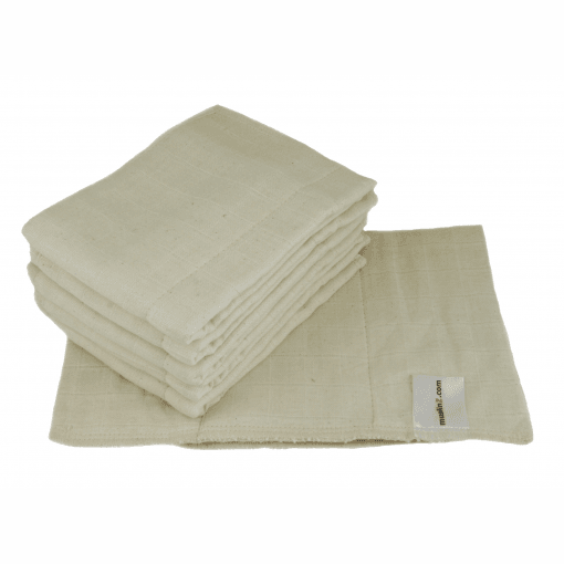 MuslinZ 6 Pack Muslin Prefold Organic Cotton (Natural Unbleached)-Flat Nappy-MuslinZ-Size 1-The Nappy Market