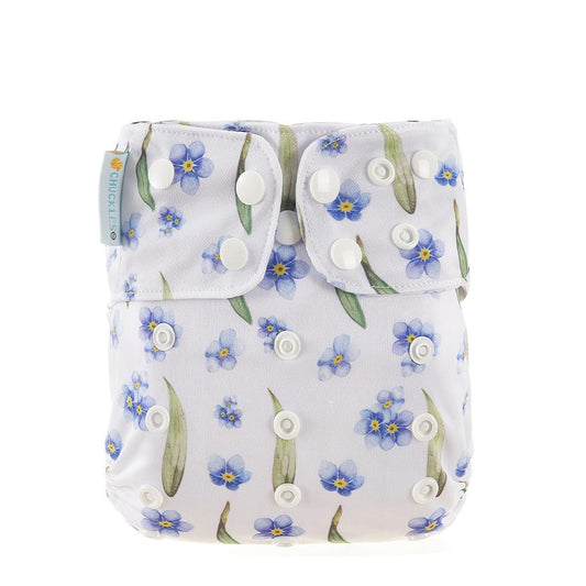 Chuckles Prima 2.0 Snap in Two Cloth Nappy-All in Two Nappy-Chuckles-Forget Me Not-The Nappy Market