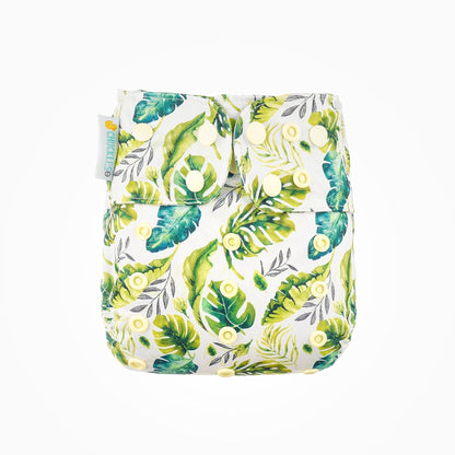 Chuckles Prima 2.0 Snap in Two Cloth Nappy-All in Two Nappy-Chuckles-Luscious Leaves-The Nappy Market