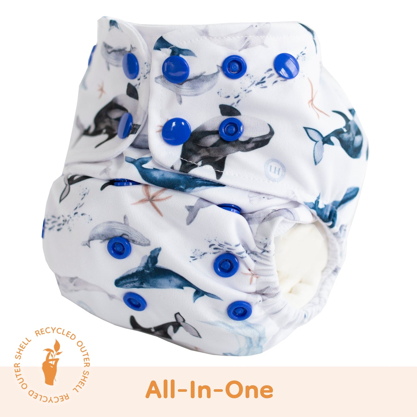 Lighthouse Kids All in One Signature Nappy-All In One Nappy-Lighthouse Kids Co-Whale Tale-The Nappy Market