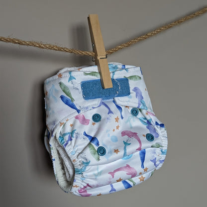 Baba+Boo Newborn Pocket Nappy-Pocket Nappy-Baba & Boo-Dolphins-The Nappy Market