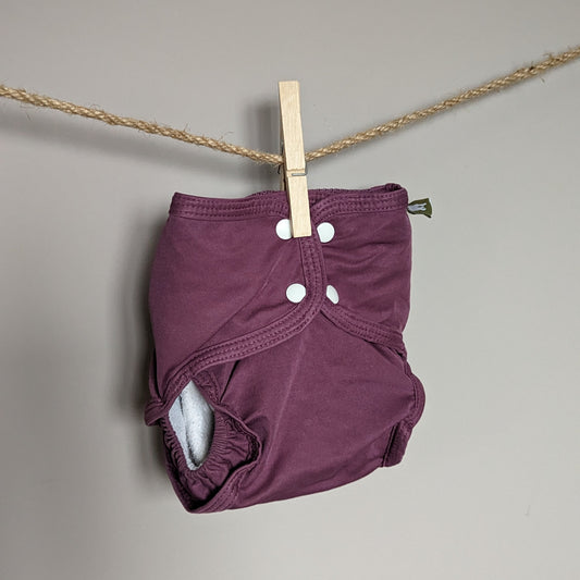 Little Lamb Sized Pocket Nappy Size 2-Pocket Nappy-Little Lamb-Aubergine-The Nappy Market