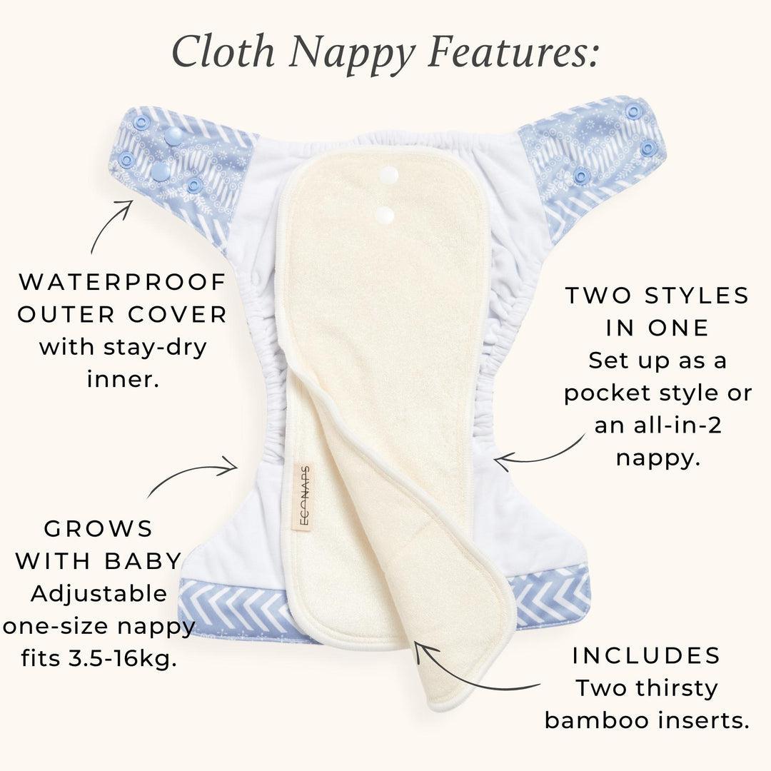 EcoNaps All in Two Pocket Nappy Wanderlust – The Nappy Market